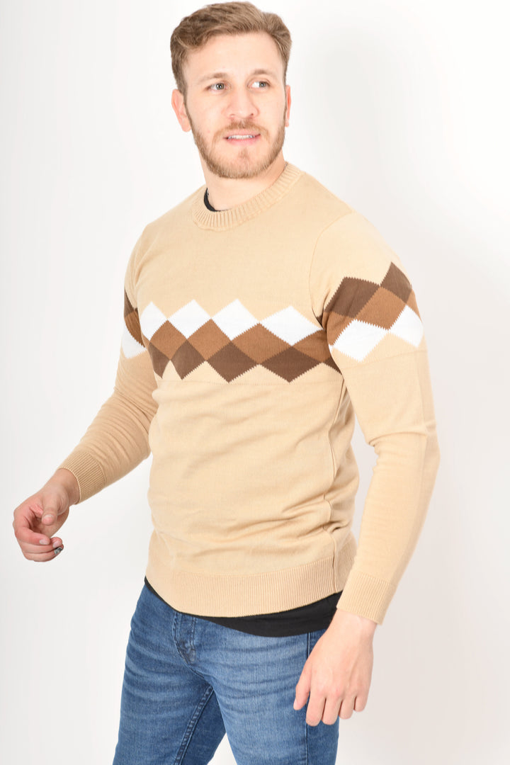 SUÉTER TEJIDO PREMIUM - MICROCENTRO - CAFÉ CLARO