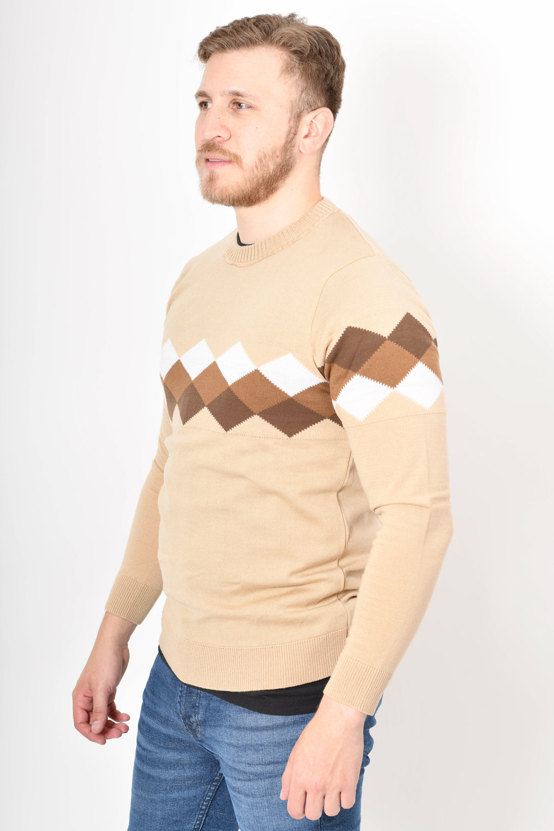 SUÉTER TEJIDO PREMIUM - MICROCENTRO - CAFÉ CLARO