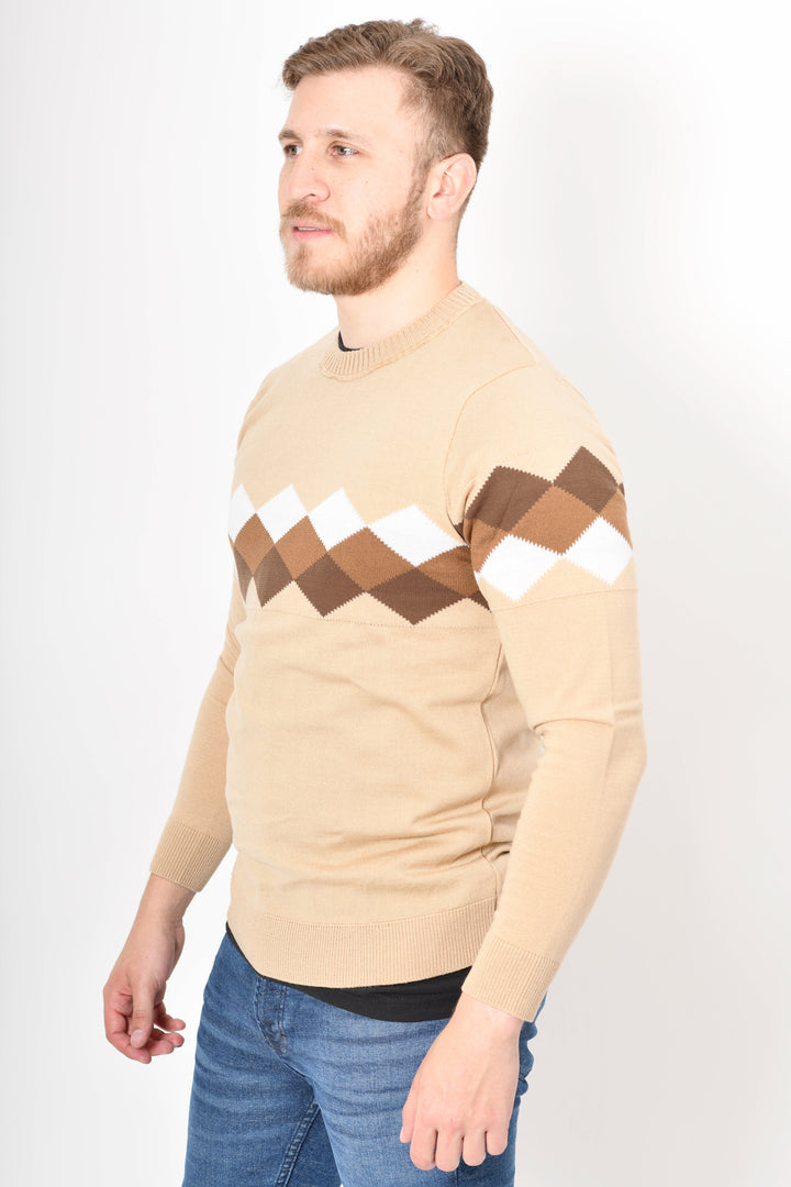 SUÉTER TEJIDO PREMIUM - MICROCENTRO - CAFÉ CLARO