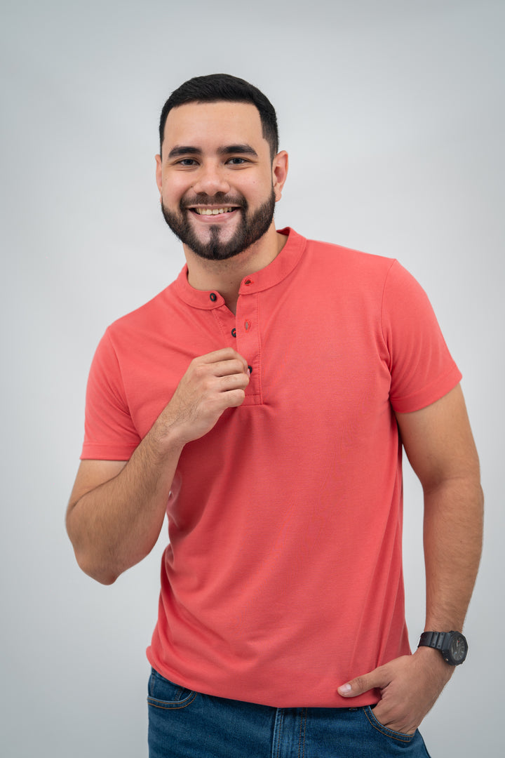 Polo cuello chino - zapote