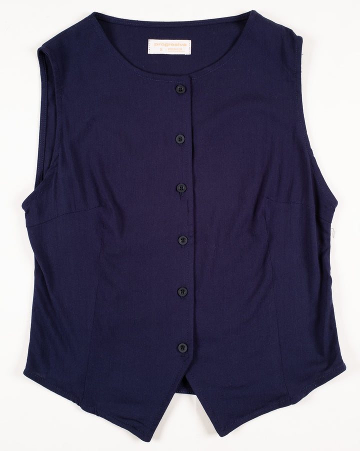 Blusa de botones - sin mangas - azul