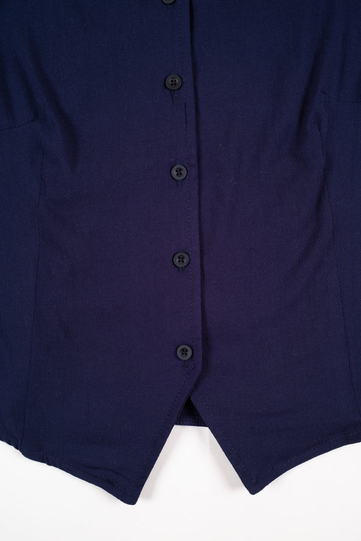 Blusa de botones - sin mangas - azul