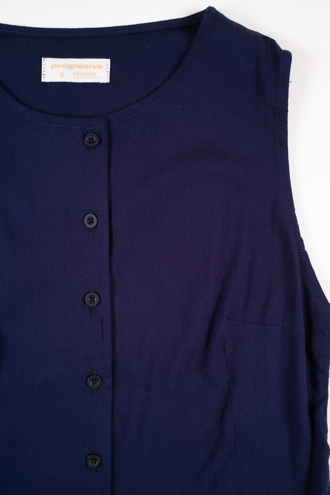 Blusa de botones - sin mangas - azul