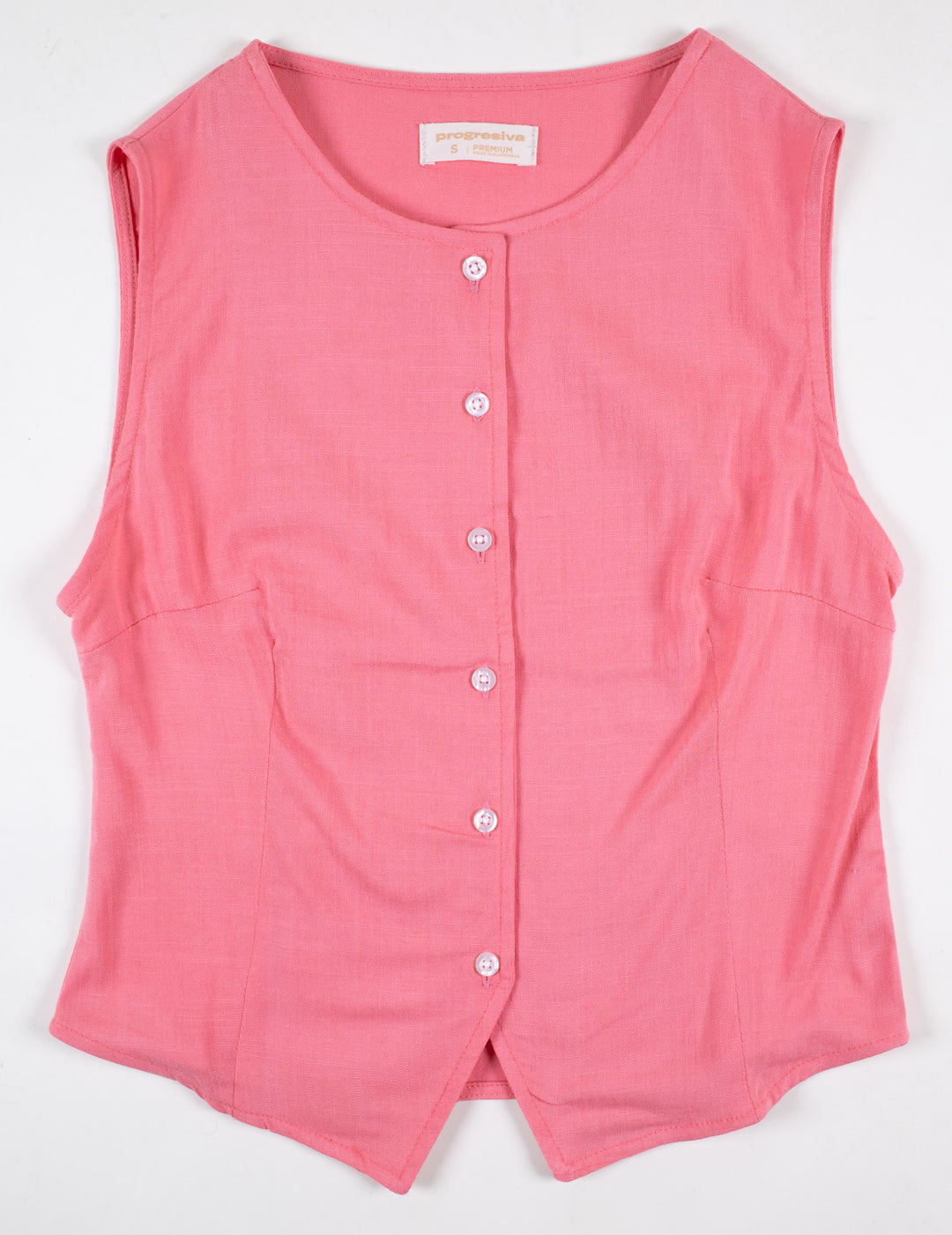 Blusa de botones - sin mangas - rosa