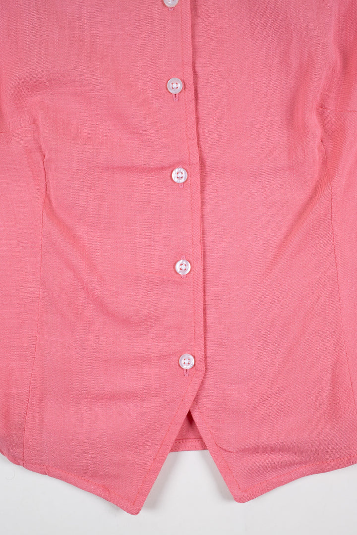 Blusa de botones - sin mangas - rosa