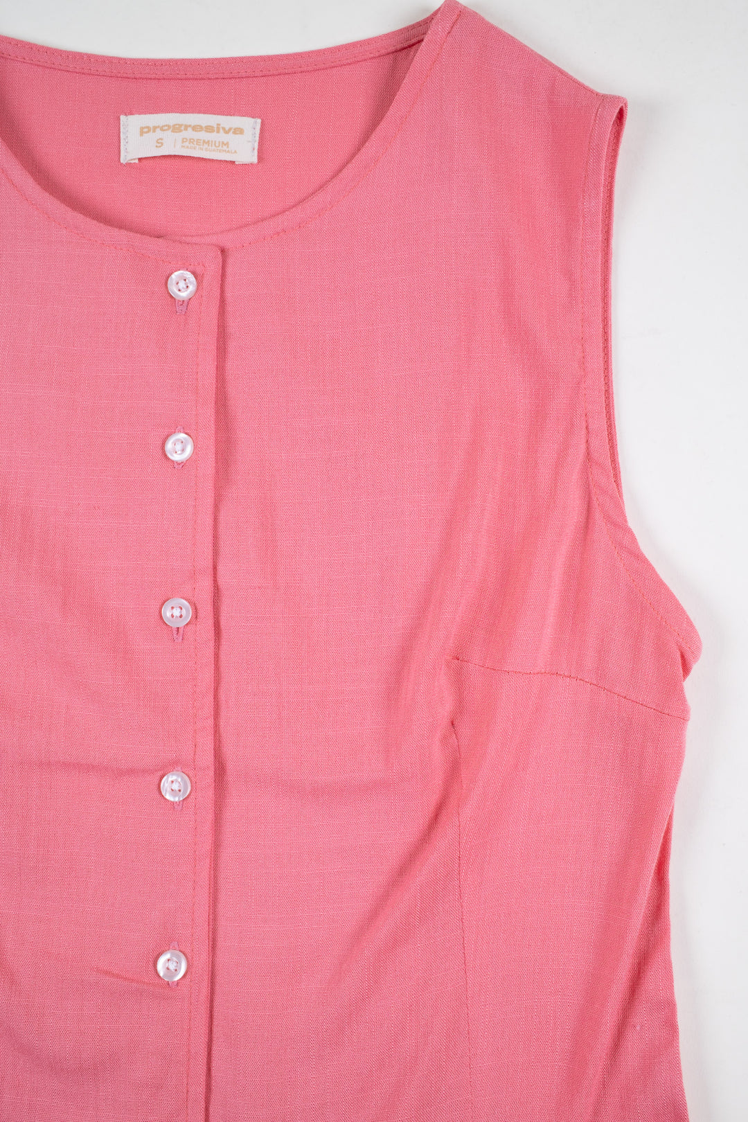 Blusa de botones - sin mangas - rosa
