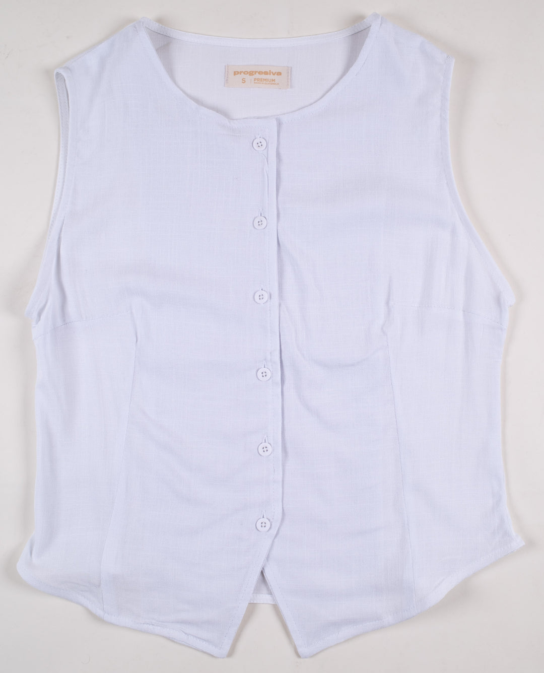 Blusa de botones - sin mangas - blanca