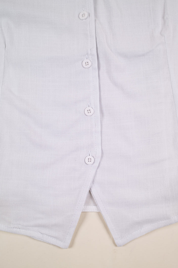 Blusa de botones - sin mangas - blanca