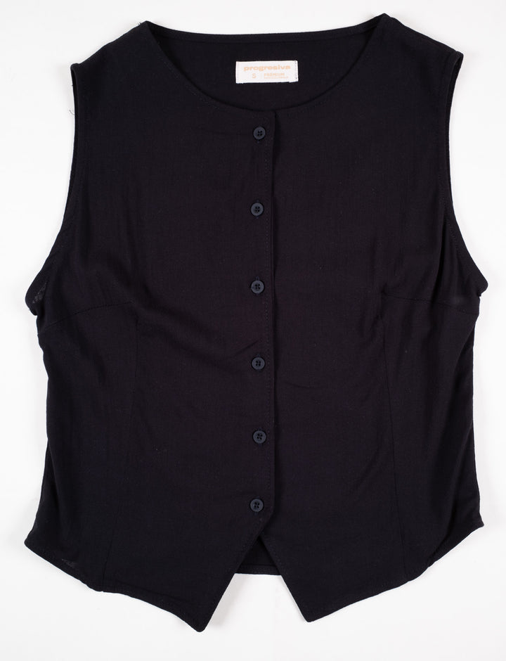 Blusa de botones - sin mangas - negro