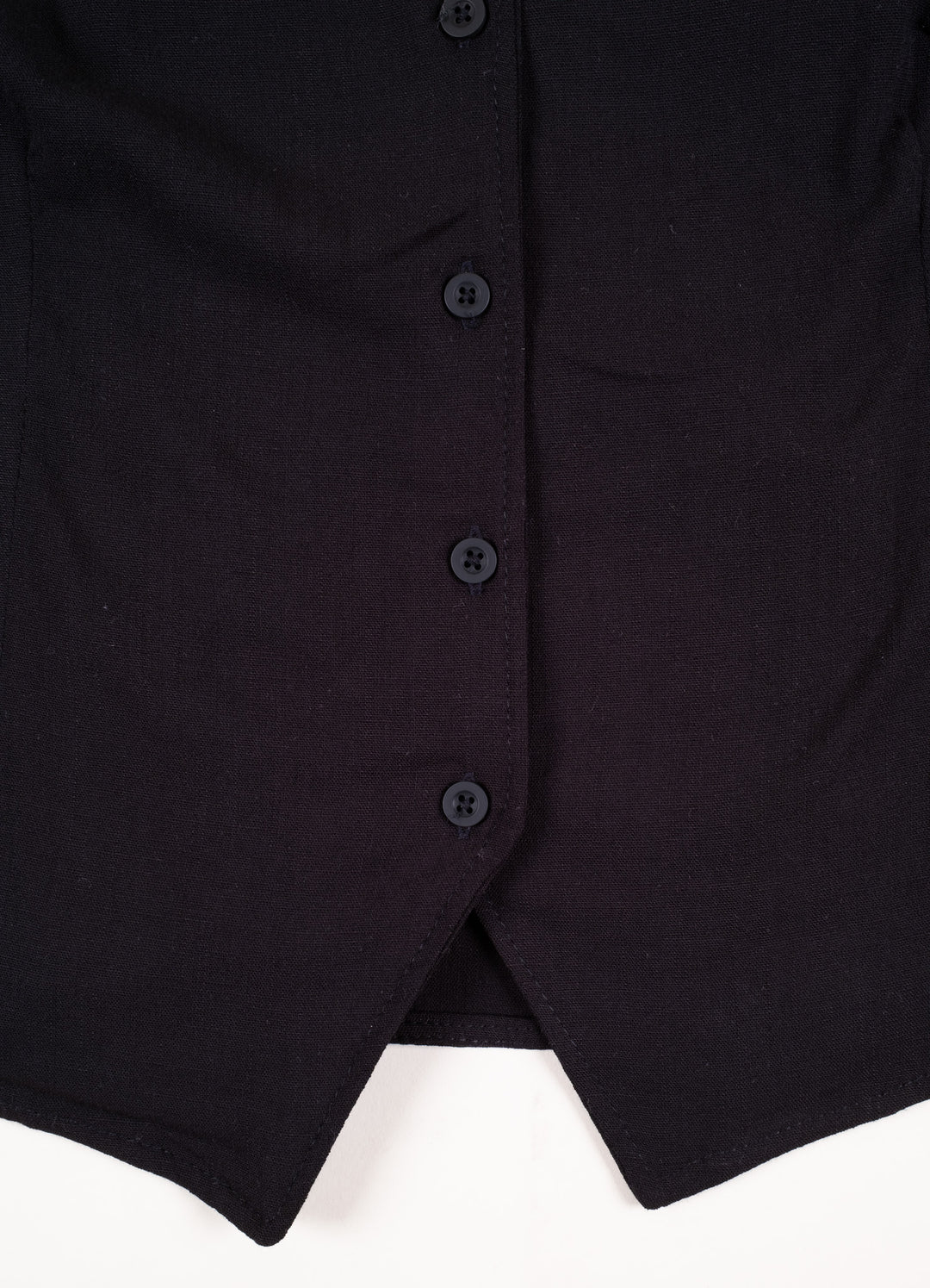 Blusa de botones - sin mangas - negro