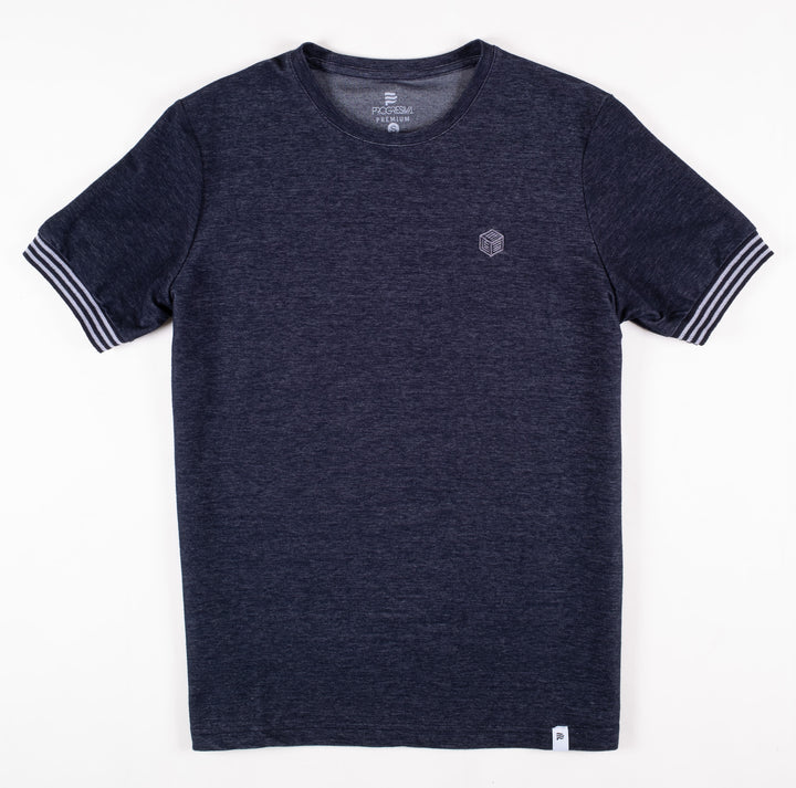 Playera Regular Fit  - azul marino bordado gris