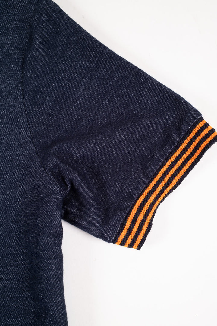 Playera Regular Fit  - azul marino bordado naranja