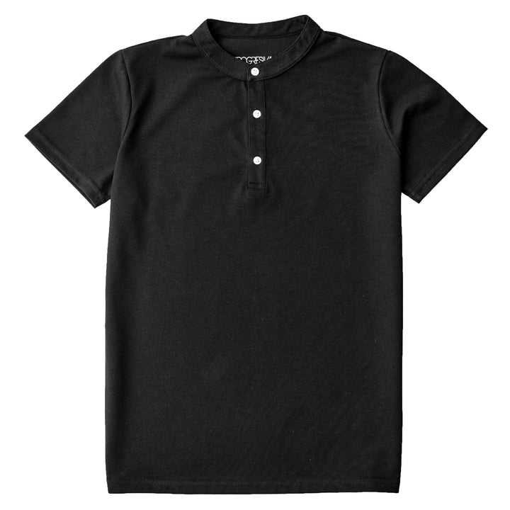 Polo cuello chino - Negro
