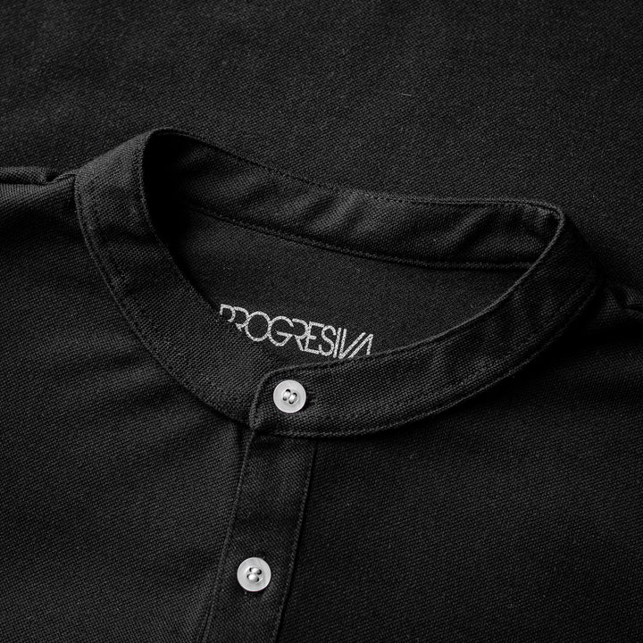 Polo cuello chino - Negro