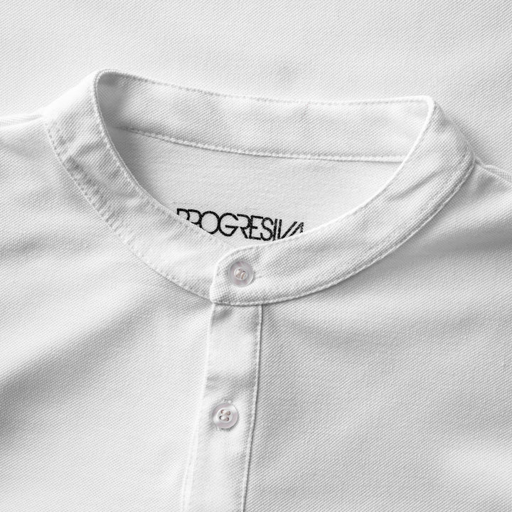 Polo cuello chino - Blanco