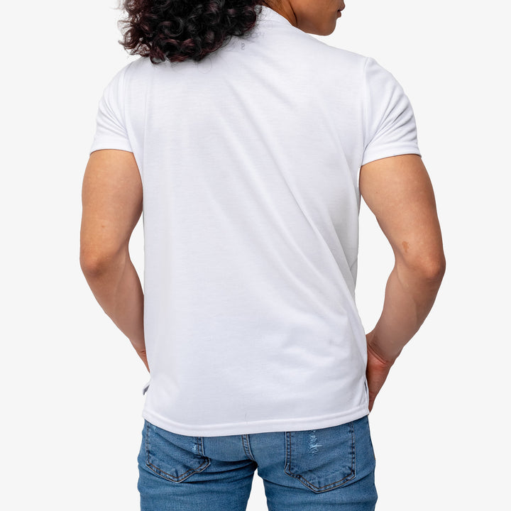 Polo cuello chino - Blanco