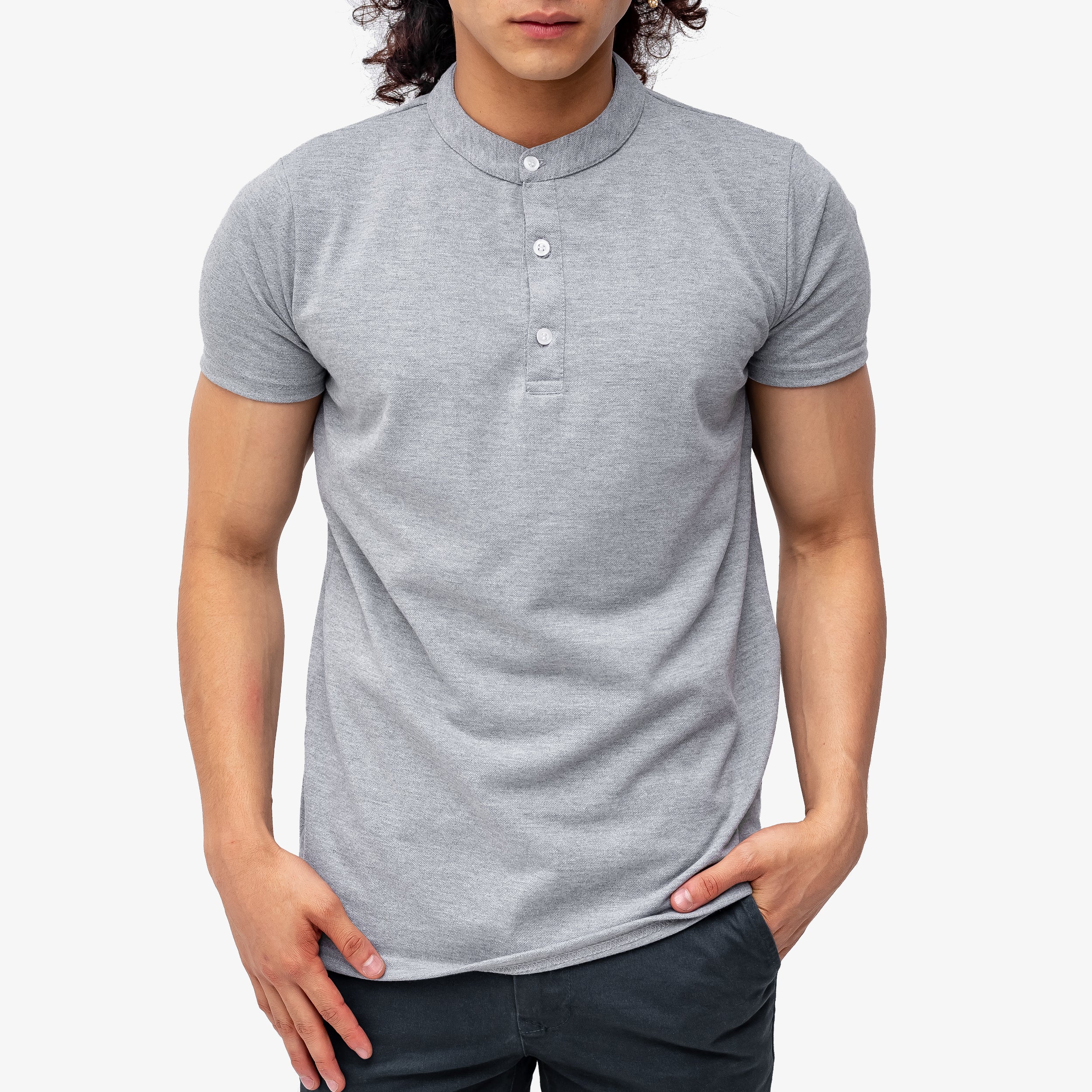 Polo cuello chino hombre store