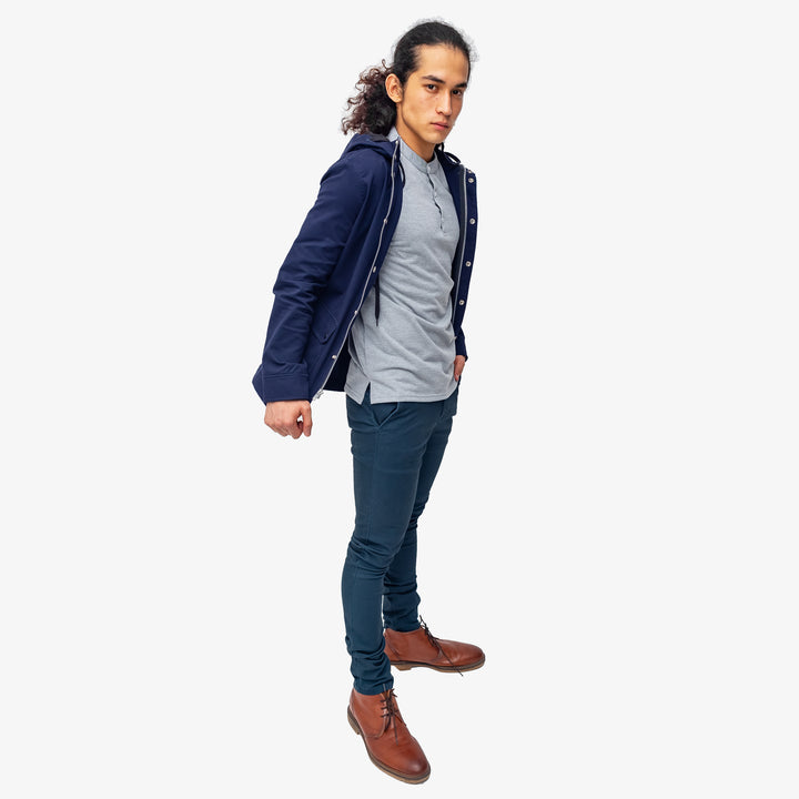 Polo cuello chino - Gris