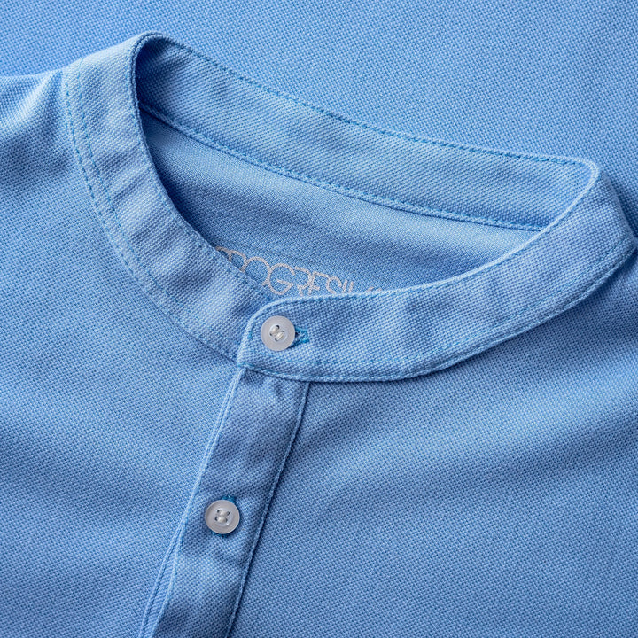 Polo cuello chino - Celeste