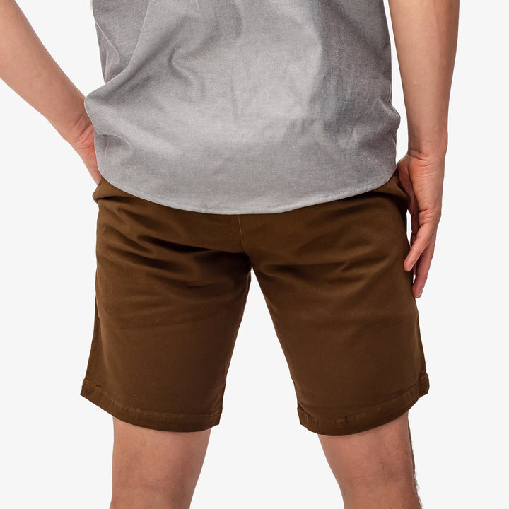 Short de gabardina - café