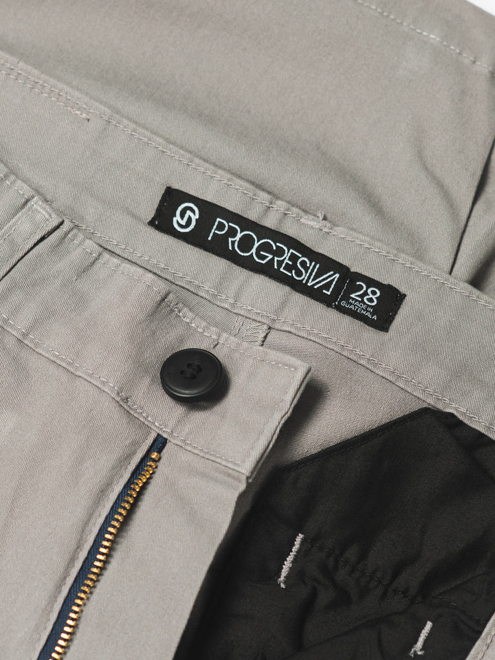 Pantalón  de gabardina skinny - gris claro