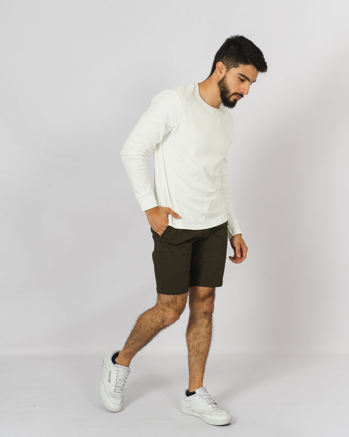 Short de gabardina - verde olivo