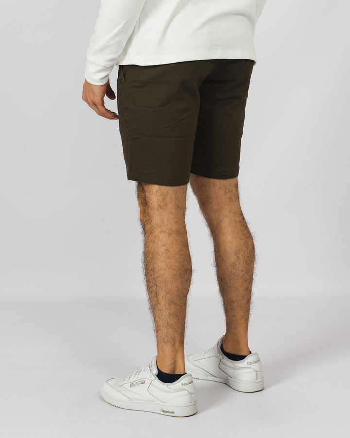 Short de gabardina - verde olivo