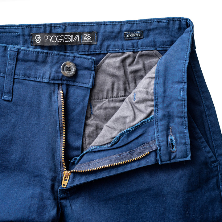 Pantalón de gabardina skinny - azul claro