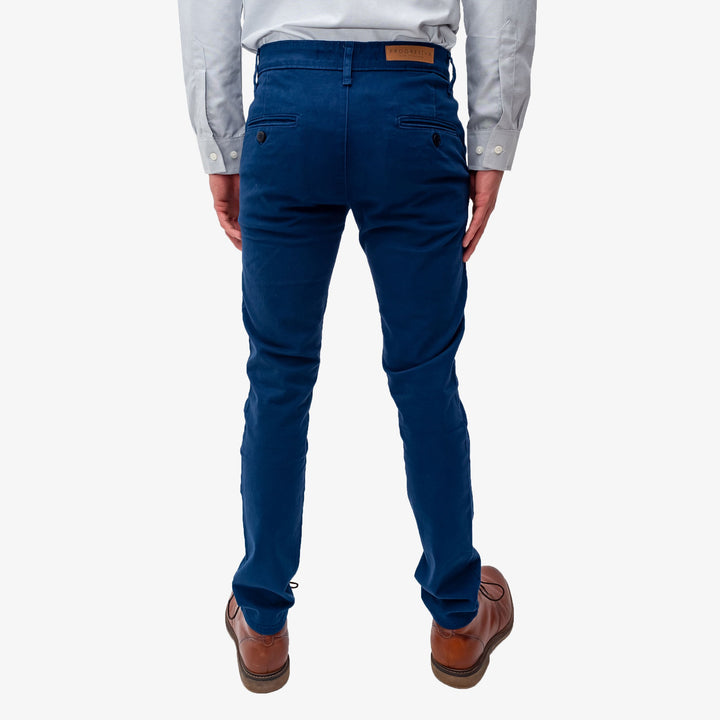 Pantalón de gabardina skinny - azul claro