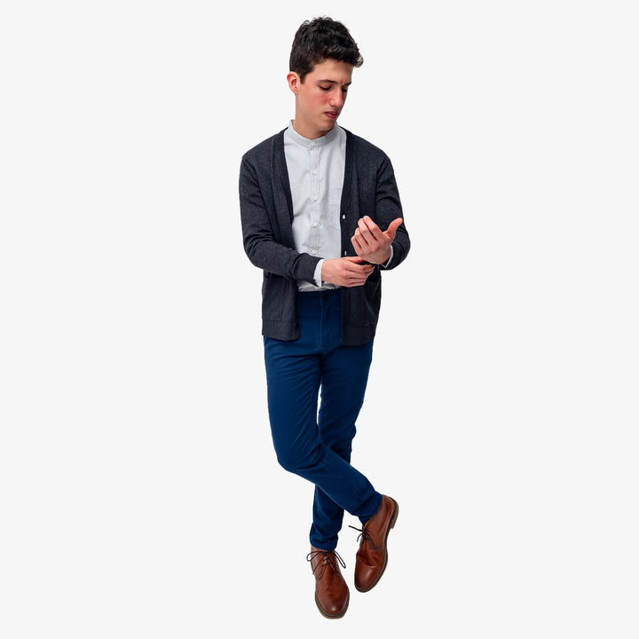 Pantalón de gabardina skinny - azul claro