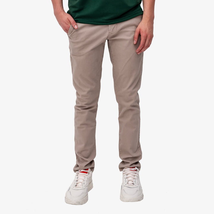 Pantalón de gabardina skinny - beige