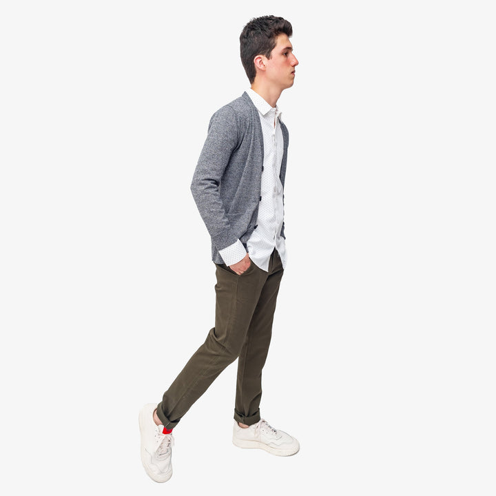 Pantalón de gabardina skinny - verde musgo