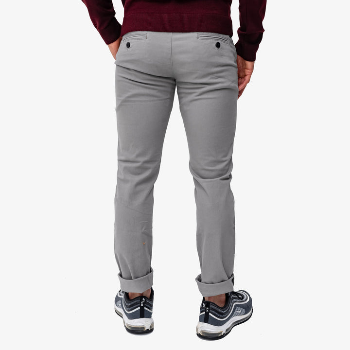 Pantalón  de gabardina skinny - gris claro