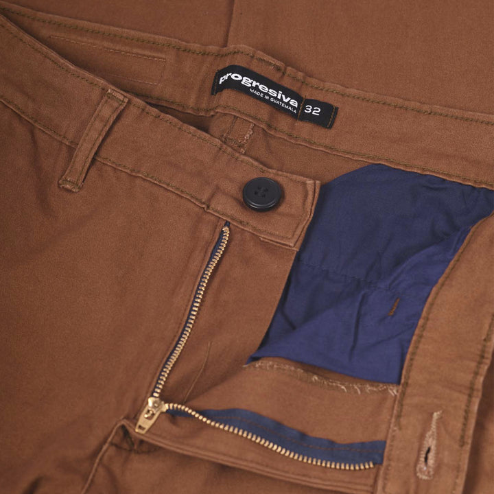 Pantalón de gabardina skinny - ladrillo