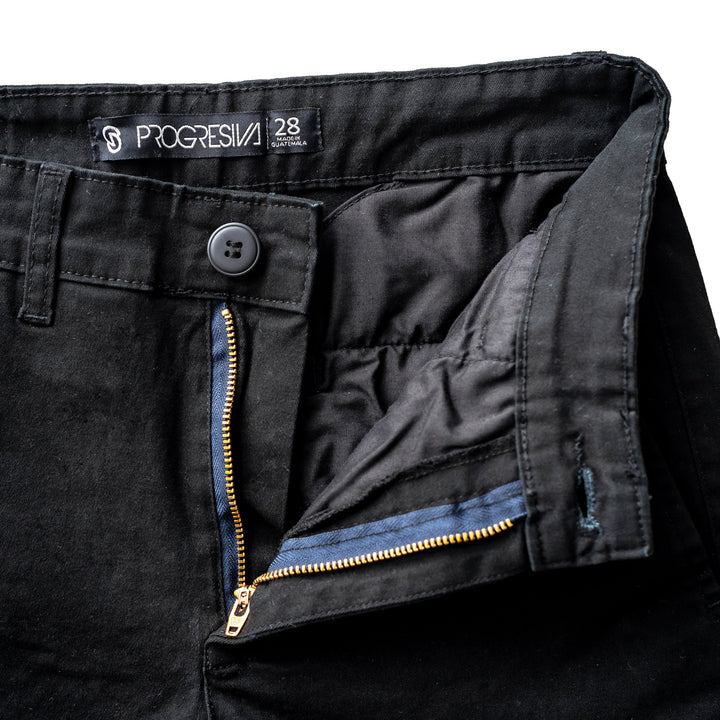 Pantalón de gabardina skinny - negro