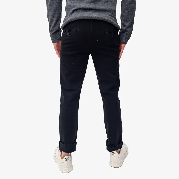 Pantalón de gabardina recto - negro