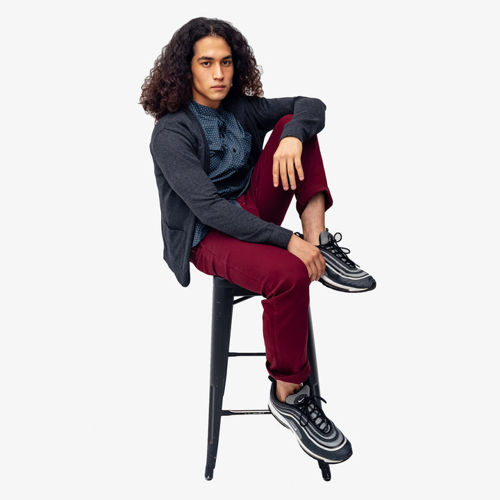 Pantalón  de gabardina skinny - corinto