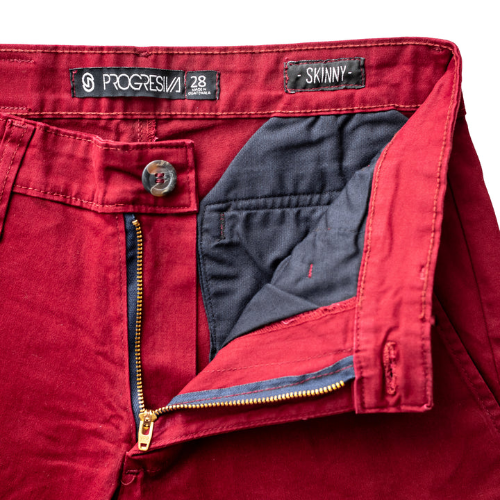 Pantalón de gabardina skinny - zapote