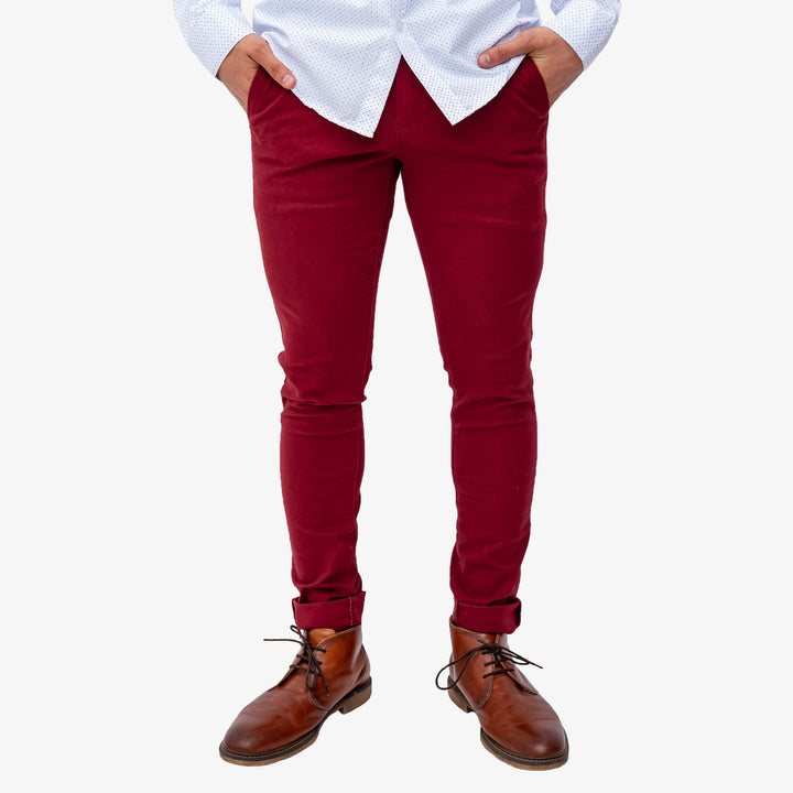 Pantalón de gabardina skinny - zapote