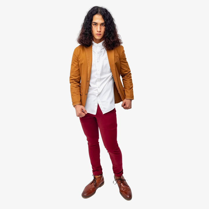 Pantalón de gabardina skinny - zapote