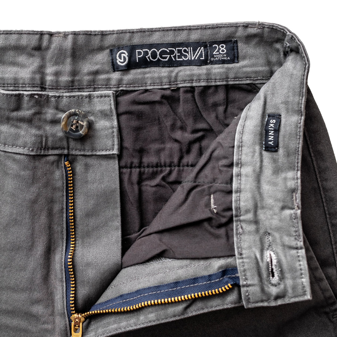 Pantalón  de gabardina skinny - gris oscuro