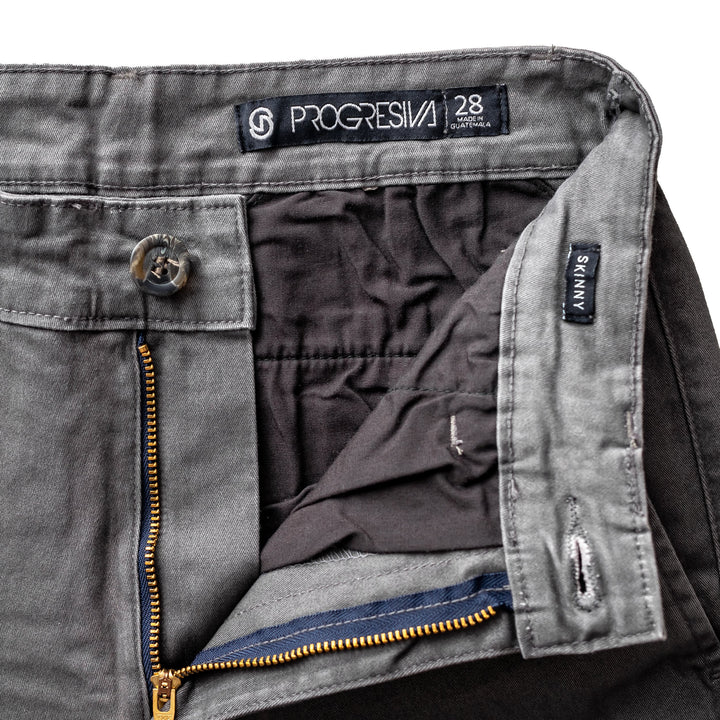 Pantalón  de gabardina skinny - gris oscuro