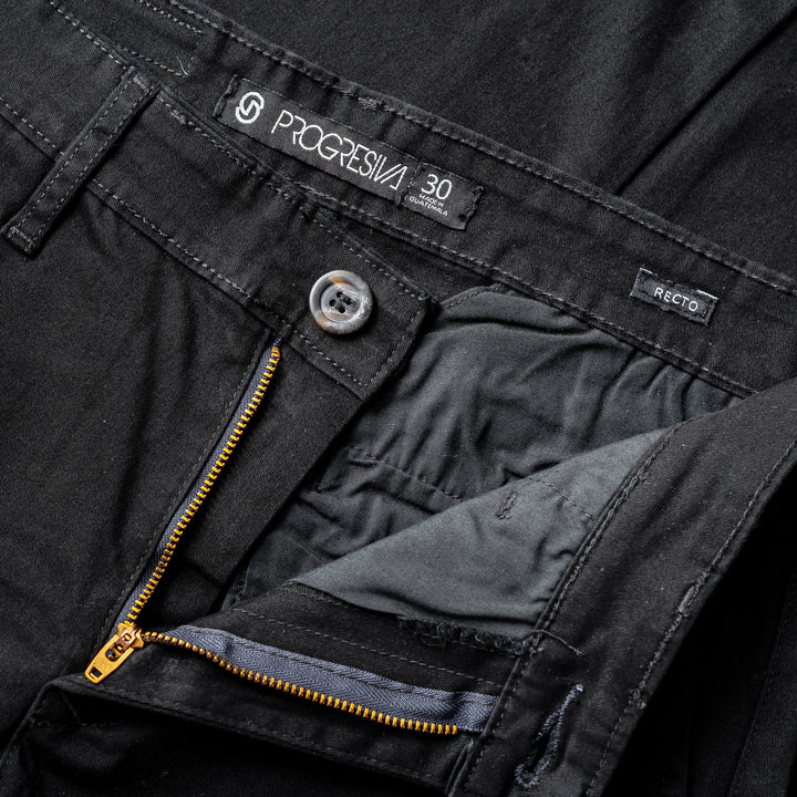 Pantalón de gabardina recto - negro