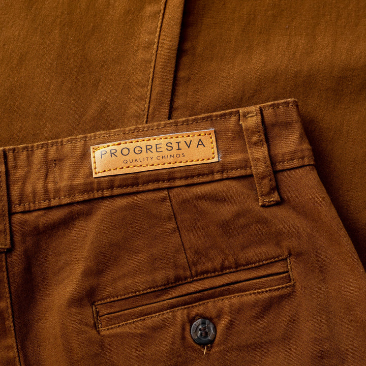 Pantalón  de gabardina skinny - café claro