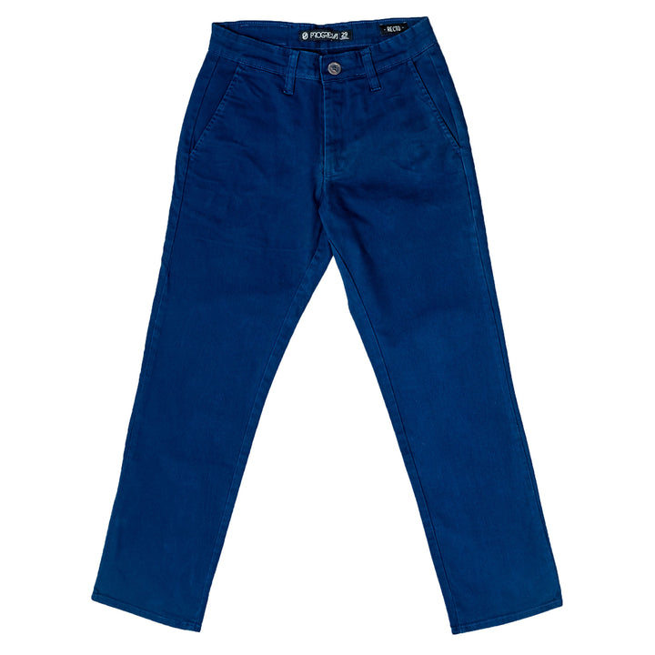 Pantalón de gabardina recto -Azul claro