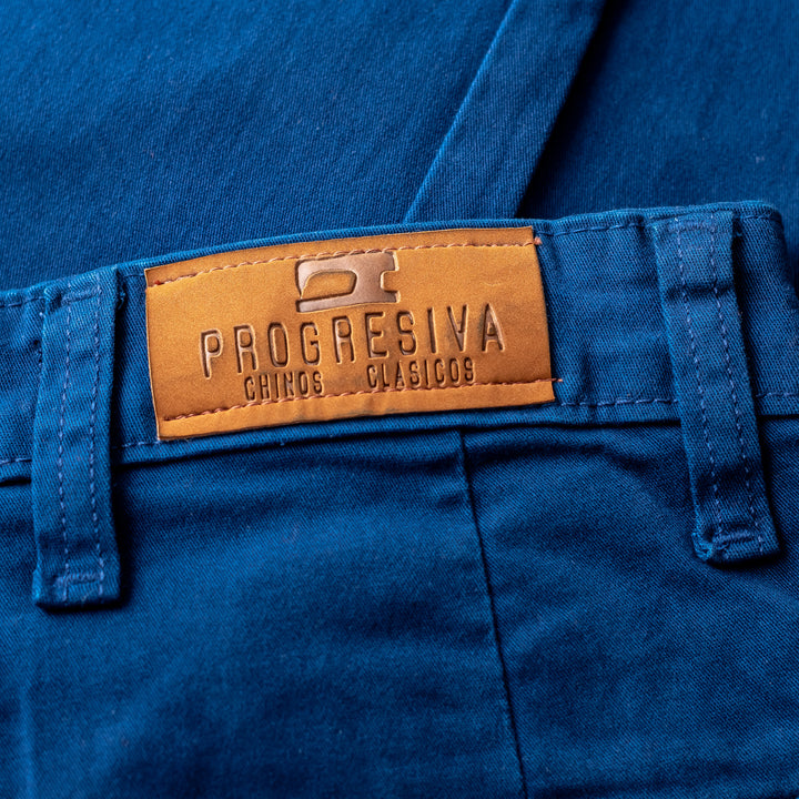 Pantalón de gabardina recto -Azul claro
