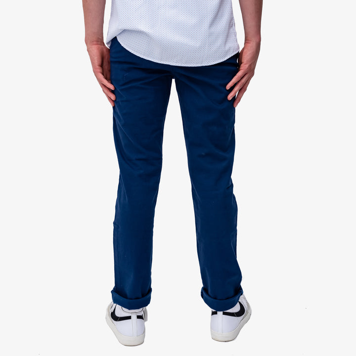 Pantalón de gabardina recto -Azul claro