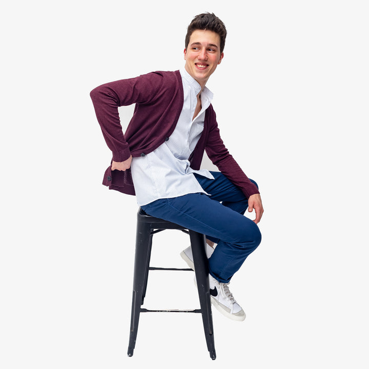 Pantalón de gabardina recto -Azul claro