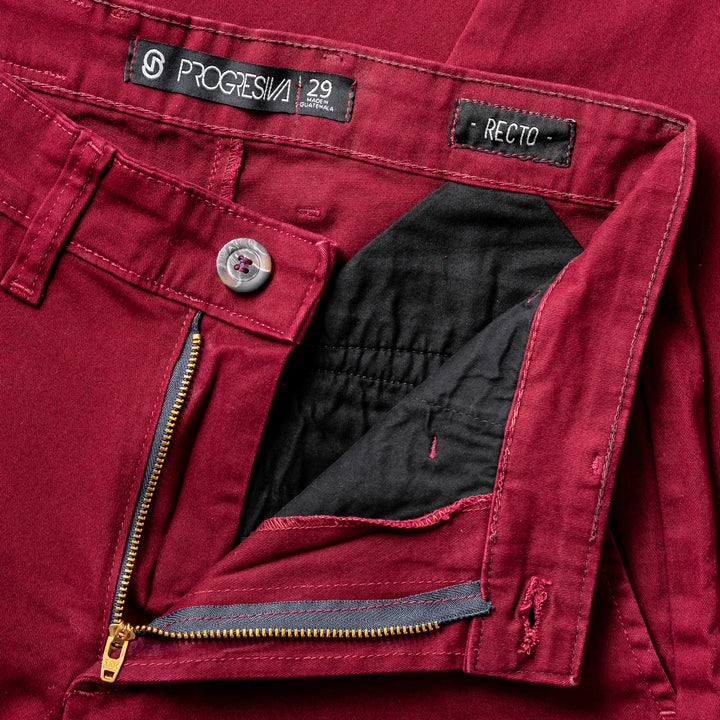Pantalón de gabardina recto - rojo