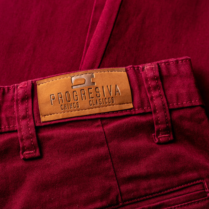 Pantalón de gabardina recto - rojo